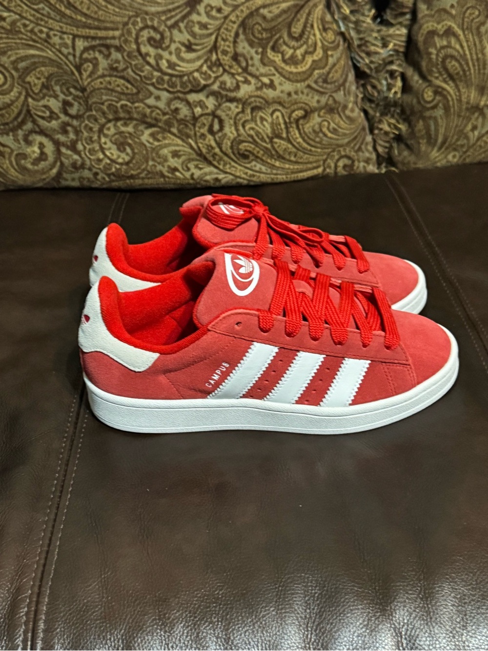 Adidas Campus 00s Red and White Low-Top Sneakers